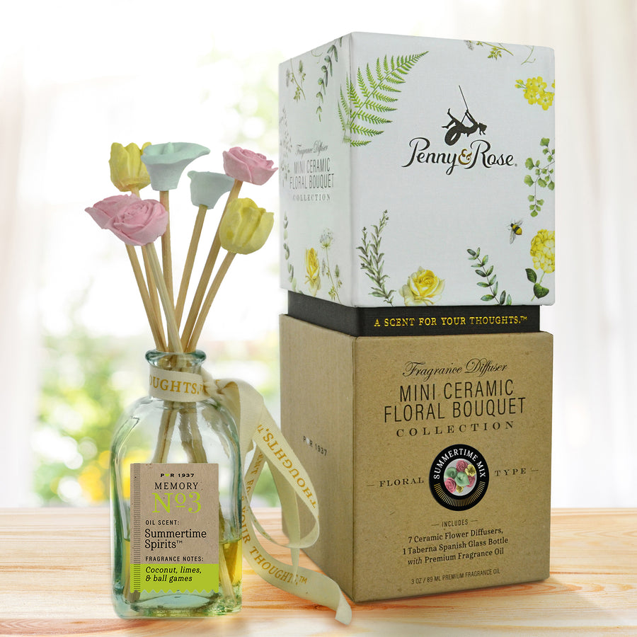 Mini Ceramic Floral Diffuser | Summertime Mix