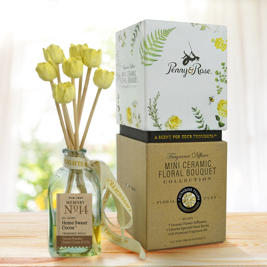 Mini Ceramic Floral Diffuser | Sunshine Tulip