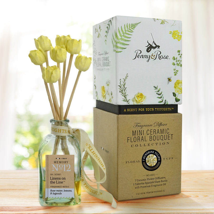 Mini Ceramic Floral Diffuser | Sunshine Tulip
