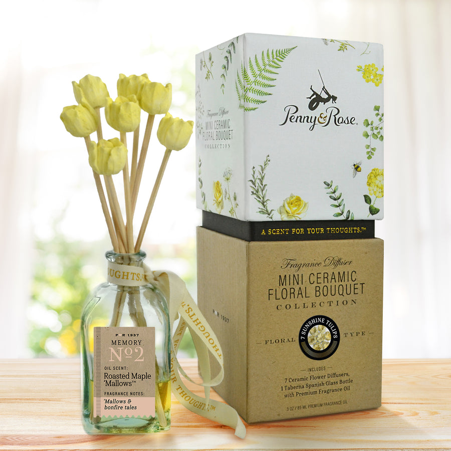Mini Ceramic Floral Diffuser | Sunshine Tulip