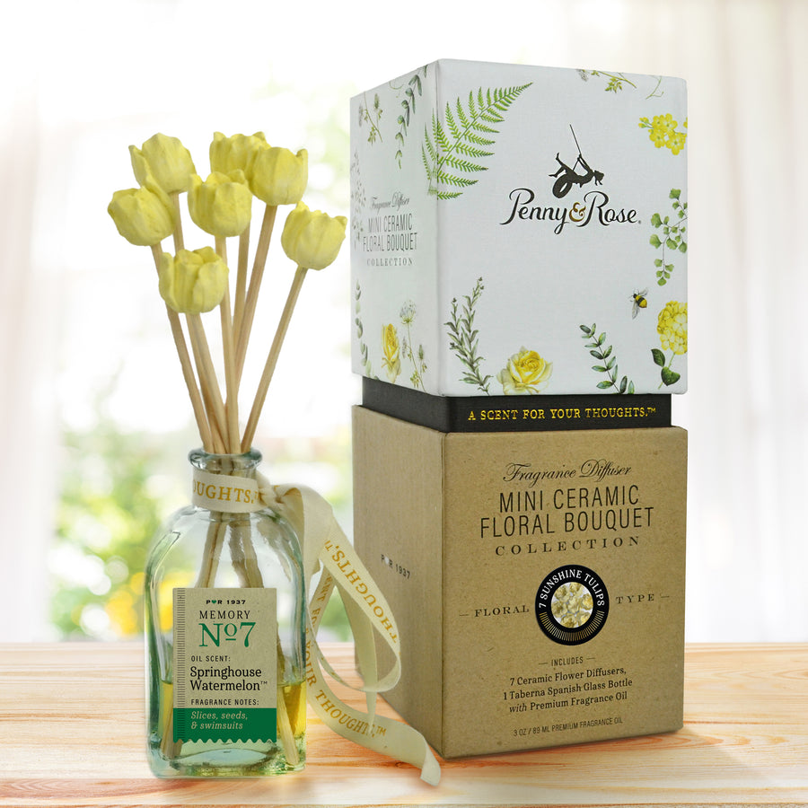 Mini Ceramic Floral Diffuser | Sunshine Tulip