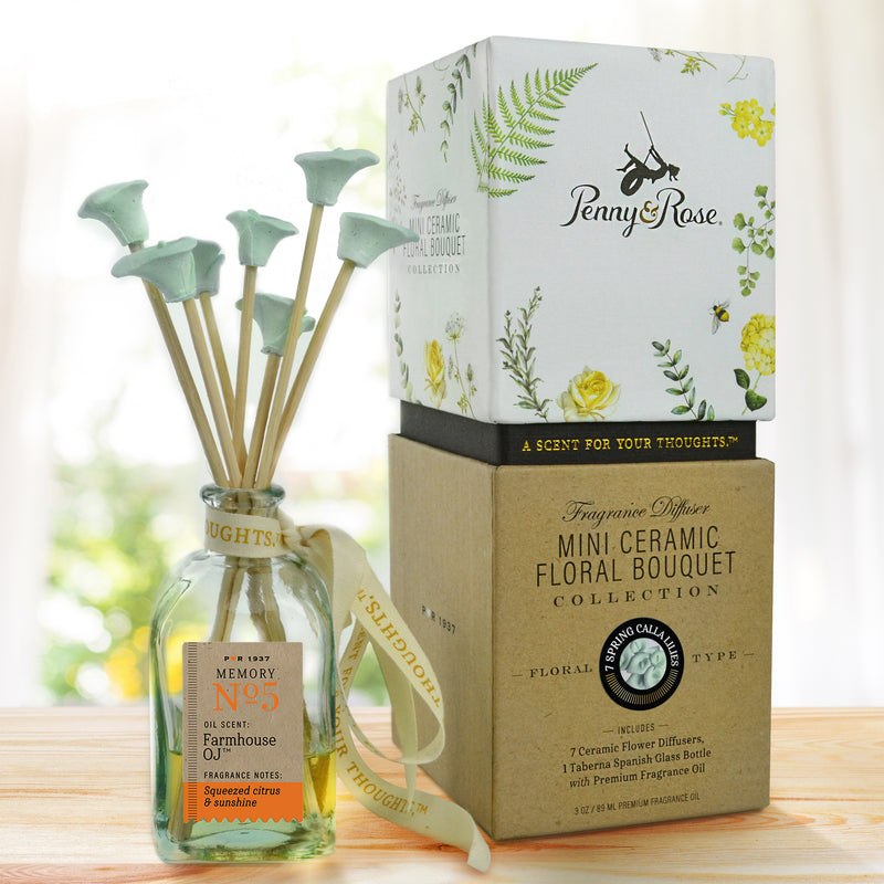 Mini Ceramic Floral Diffuser | Spring Calla Lily