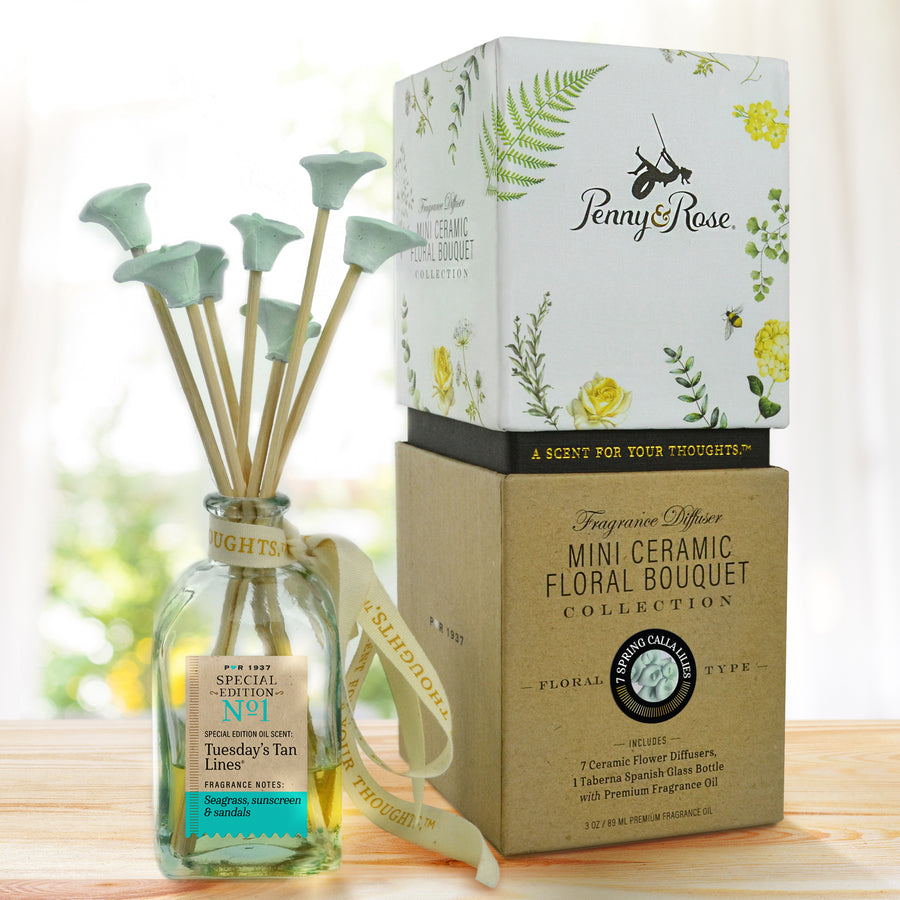 Mini Ceramic Floral Diffuser | Spring Calla Lily