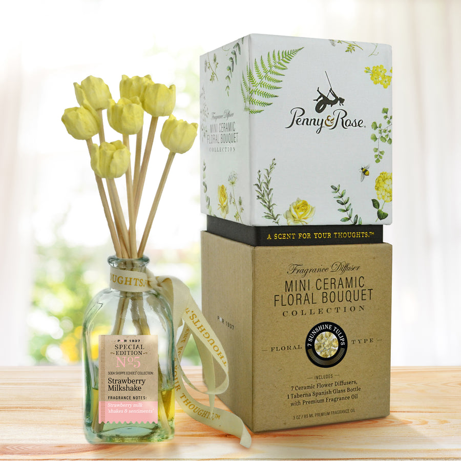 Mini Ceramic Floral Diffuser | Sunshine Tulip