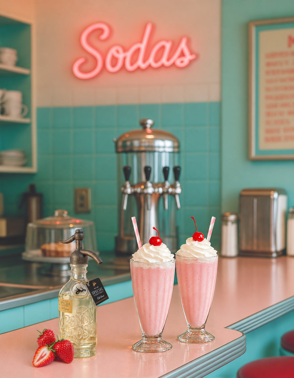 Soda Shoppe Echoes Strawberry Milkshake Image